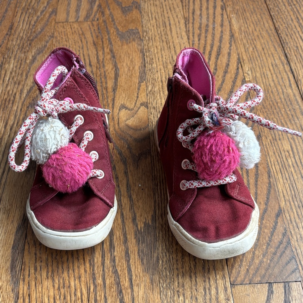 Maroon Cat and Jack pompom shoes
